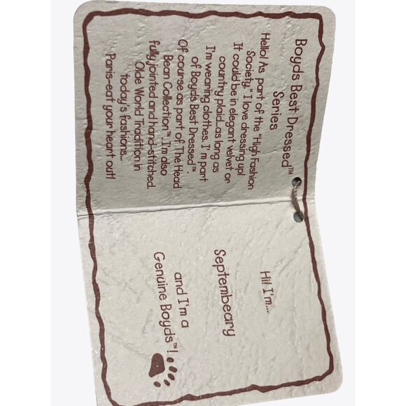 Boyds Bear QVC Calendar monthly Peeker Septembeary September Red Apple - Picture 4 of 8